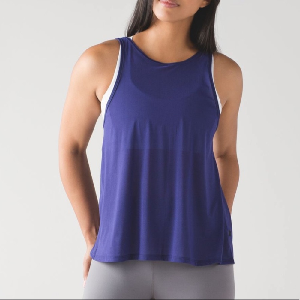 *Lululemon Lab Get Low Scoop Tank Emperor Blue 6